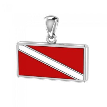 Dive Flag Silver Pendant TP1362 - Jewelry